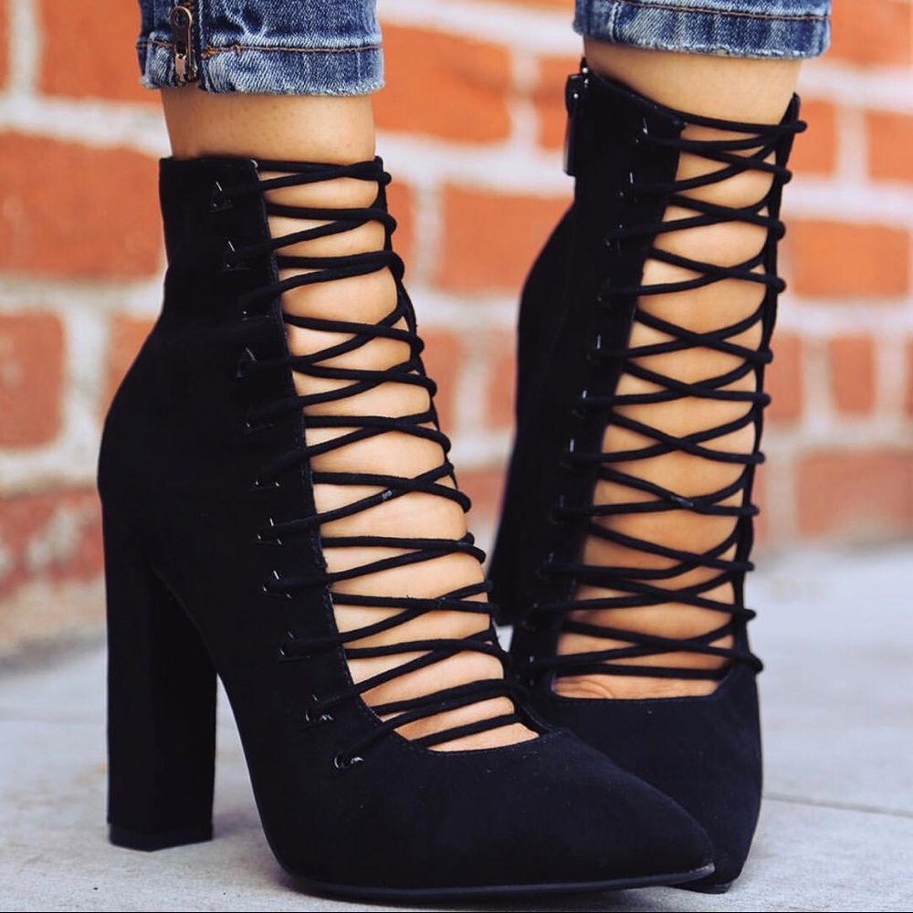 Lace up booties